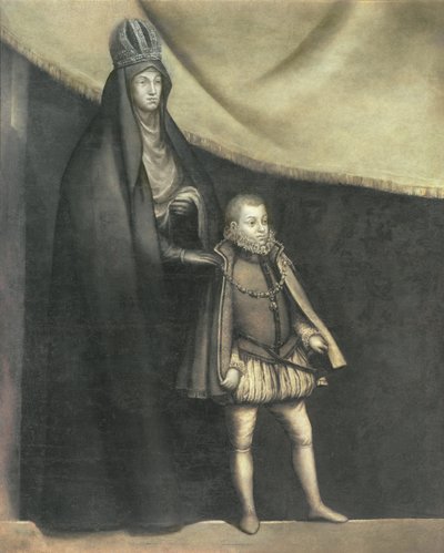 De keizerin Maria en Filips III (1578-1621) door Blas del Prado